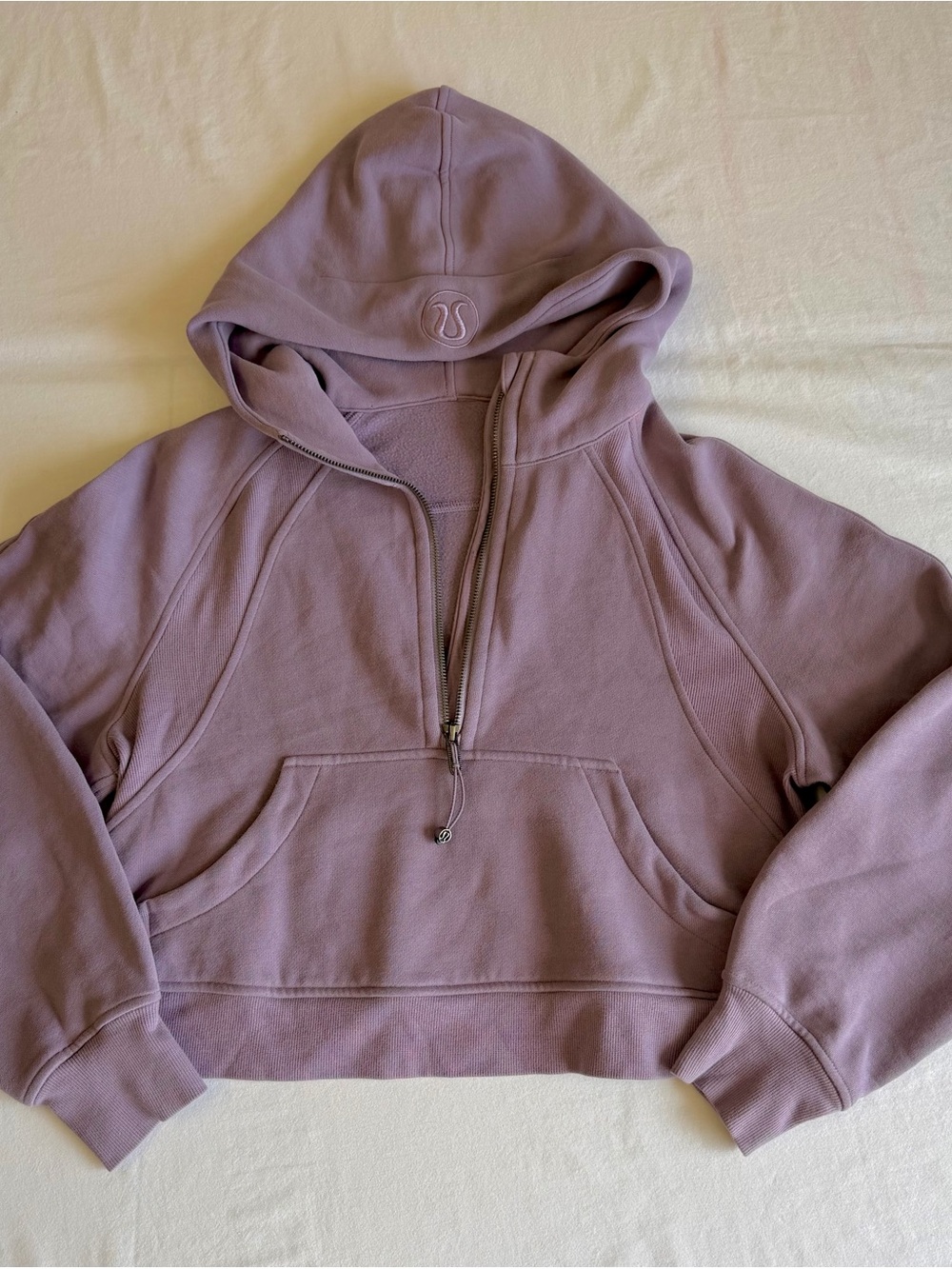 Lululemon Athletica Scuba Cropped Half-Zip Hoodie – Mauve Purple